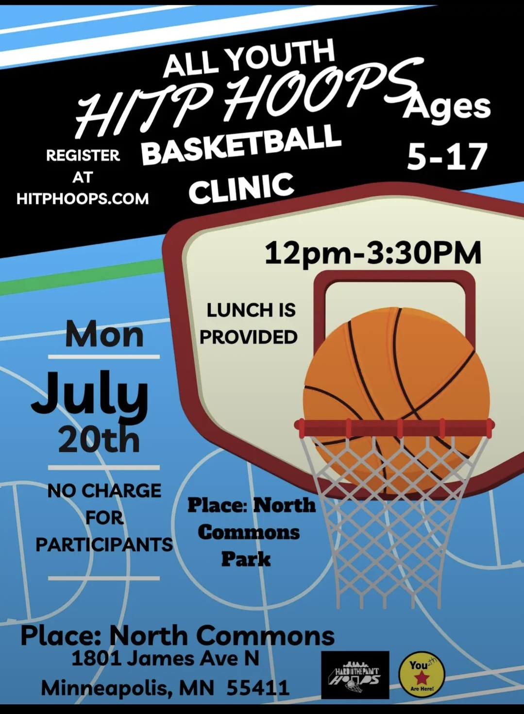 HITP Hoops: All-Youth Basketball Clinic flyer
